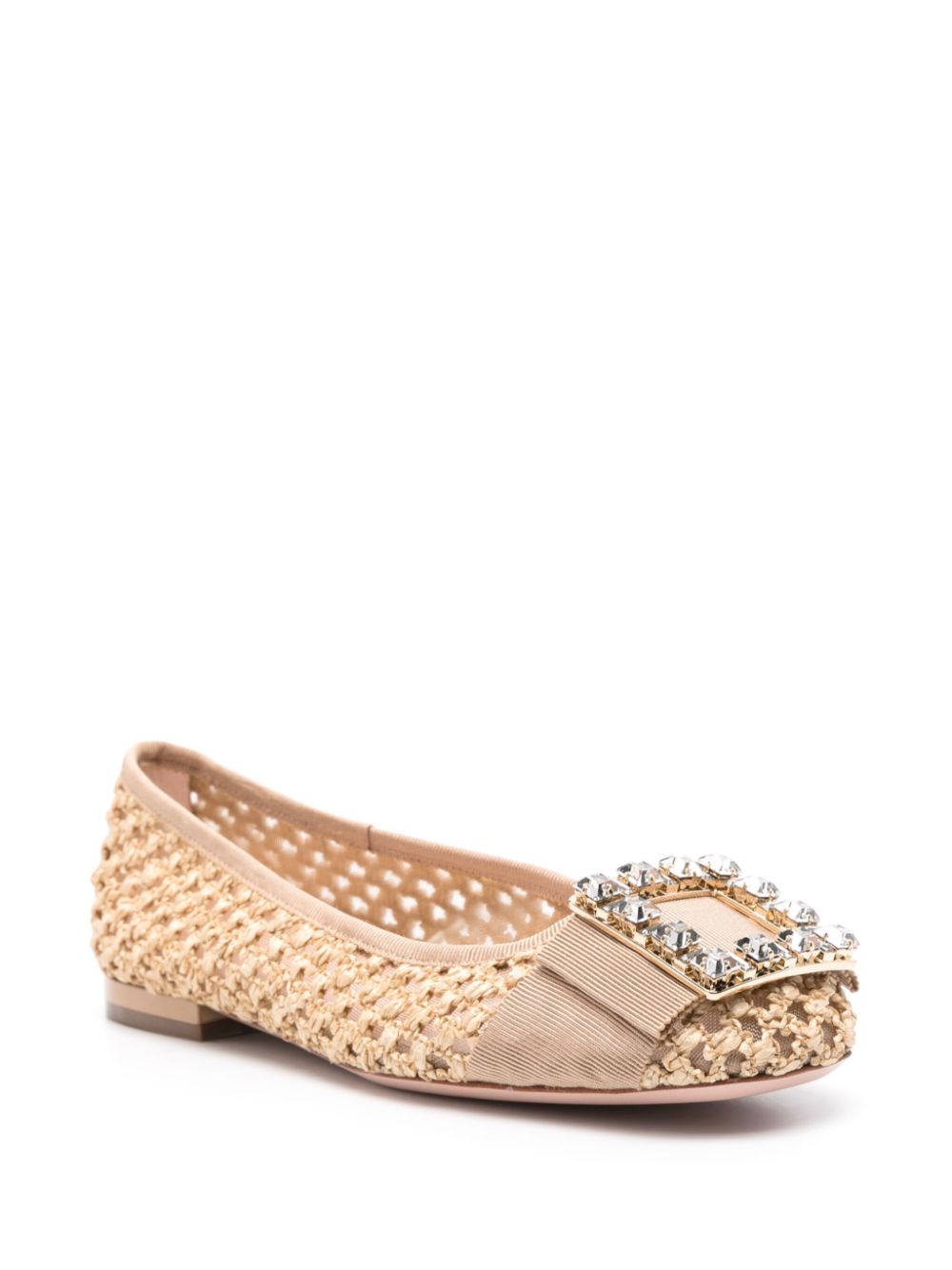 Roger Vivier Flat shoes Beige Natural (veg)->raffia100 %