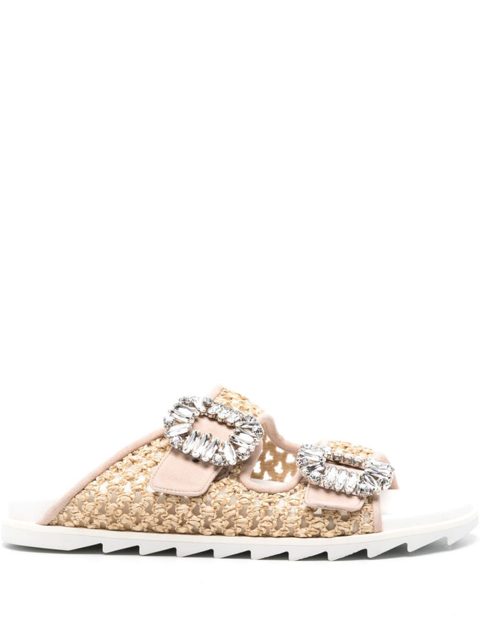 Roger Vivier Sandals Beige Raffia