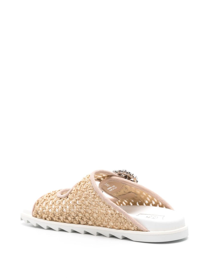 Roger Vivier Sandals Beige Raffia