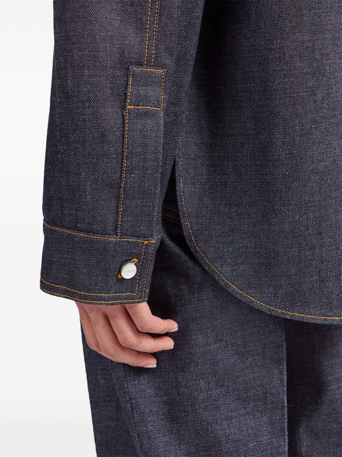 Ferragamo Shirts Blue Cotton