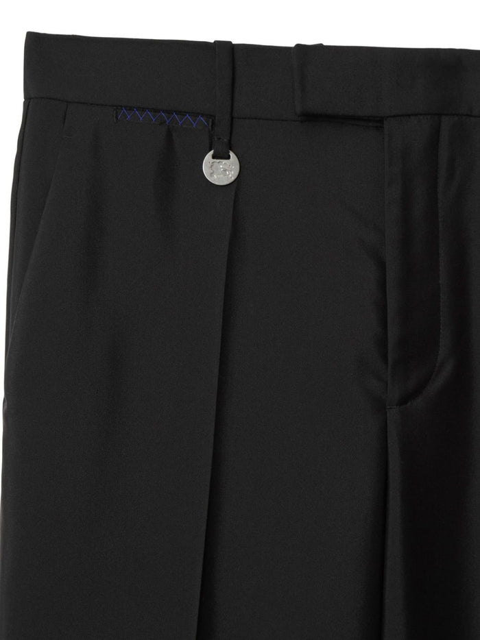 Burberry Trousers Black Exterior: Wool