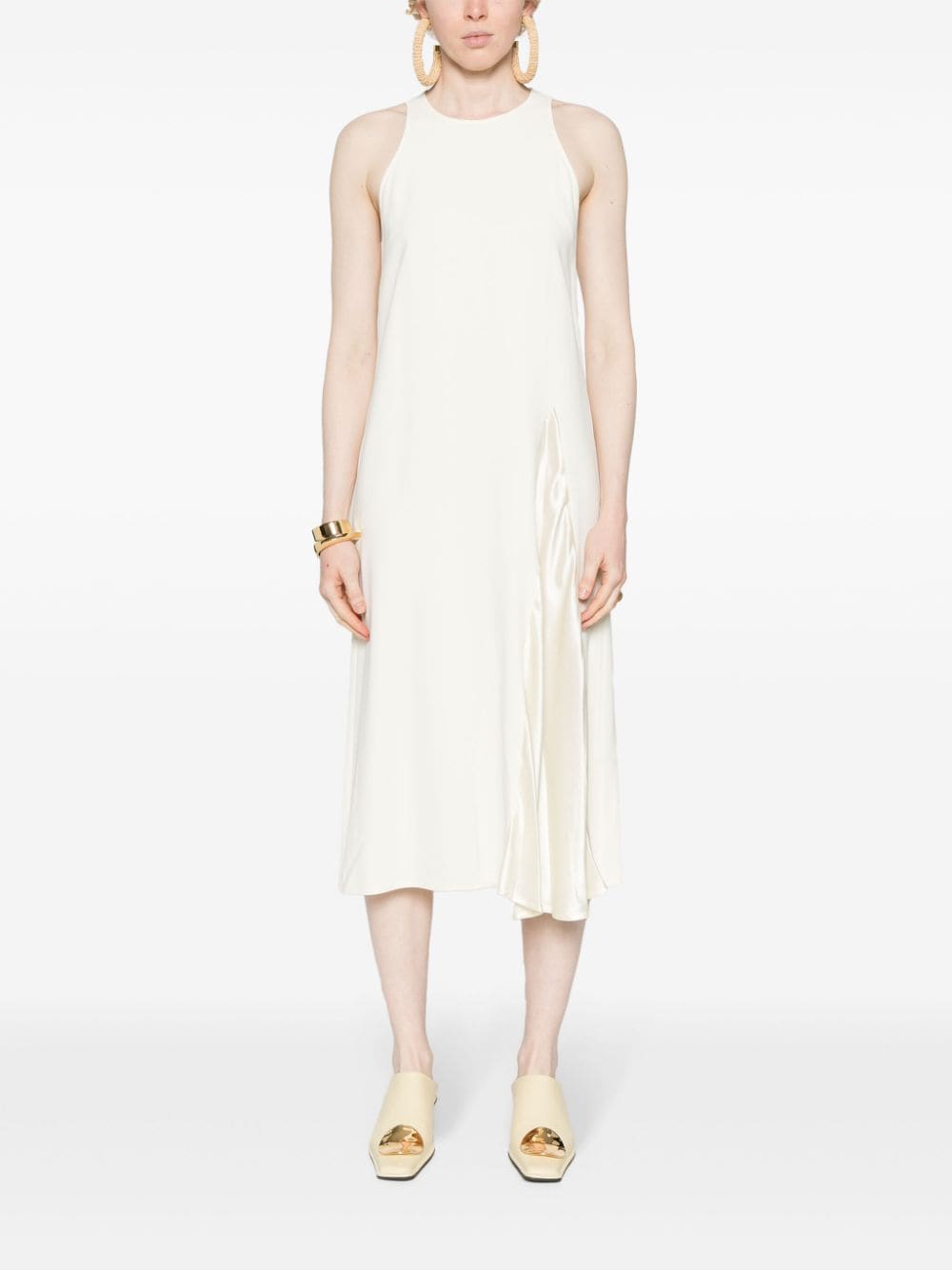 Erika Cavallini Semi-Couture Dresses White Viscose Elastane