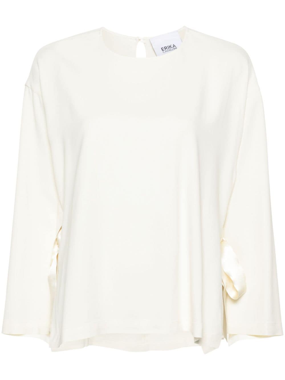 Erika Cavallini Semi-Couture Top White Viscose Elastane