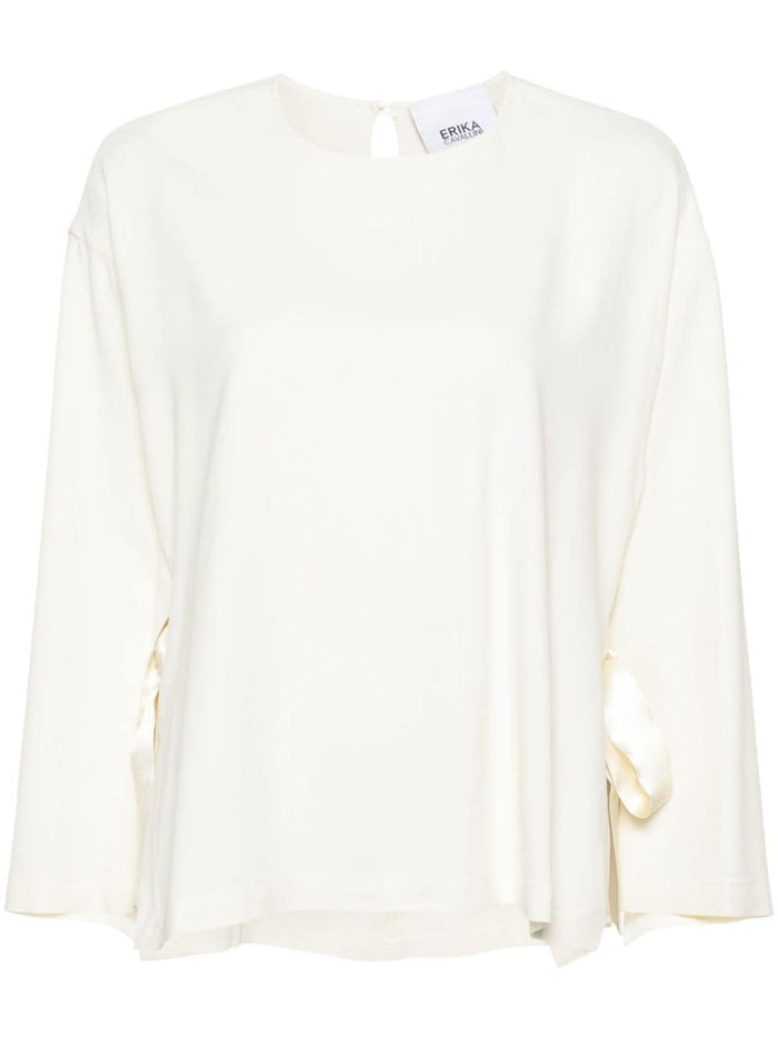 Erika Cavallini Semi-Couture Top White Viscose Elastane