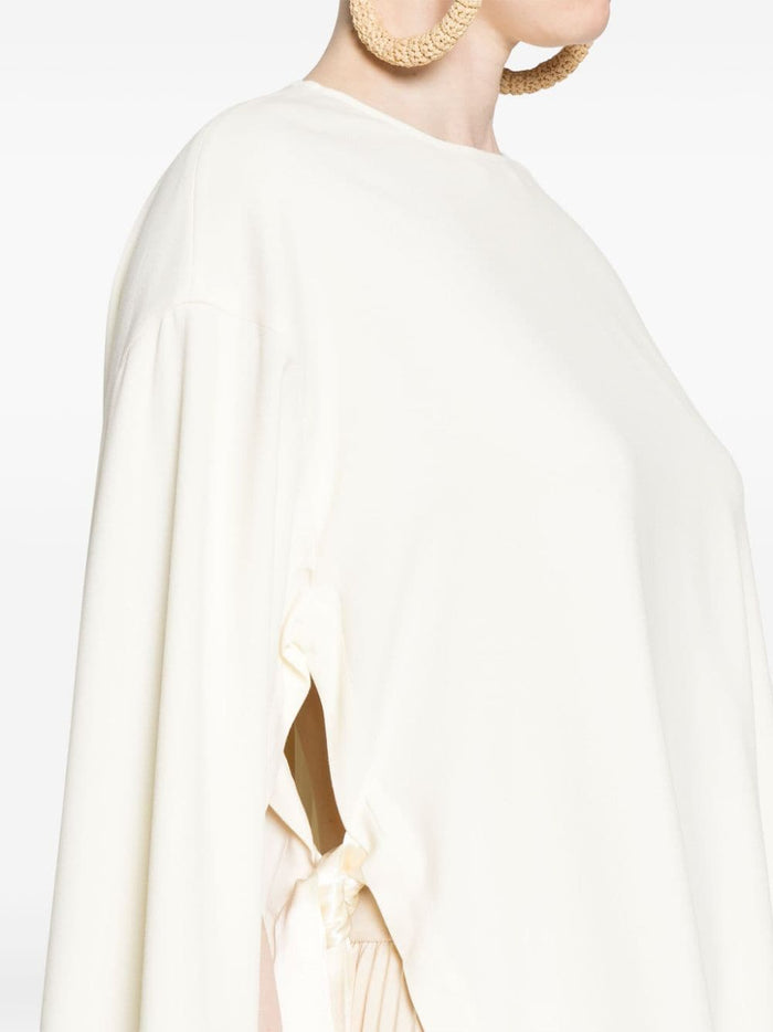 Erika Cavallini Semi-Couture Top White Viscose Elastane
