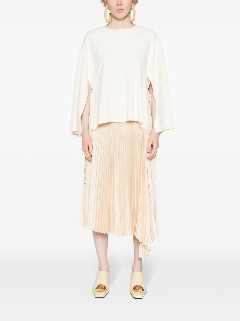 Erika Cavallini Semi-Couture Top White Viscose Elastane