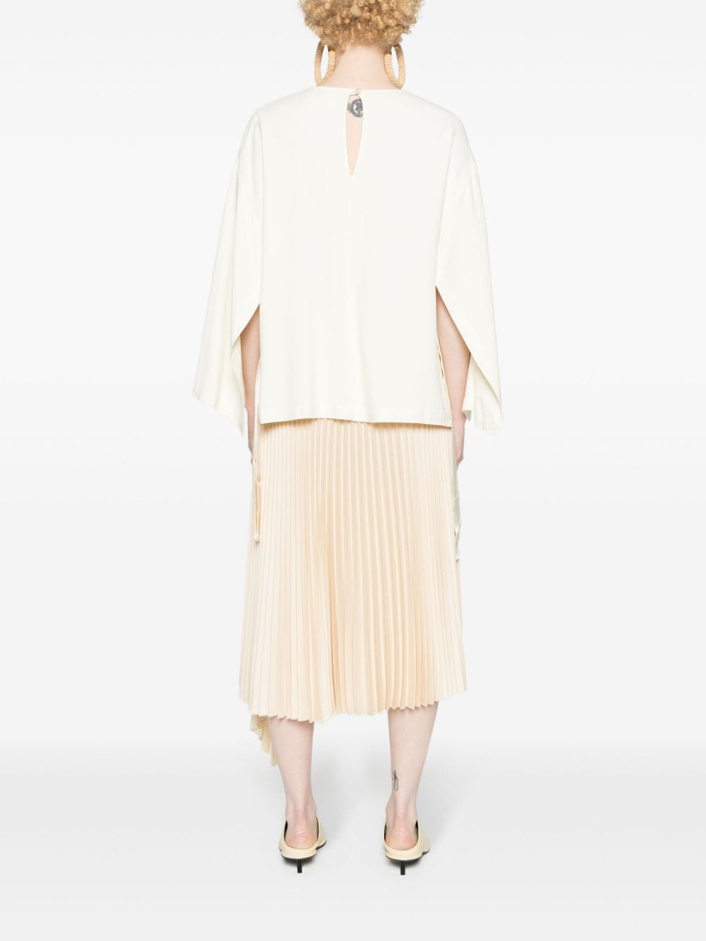 Erika Cavallini Semi-Couture Top White Viscose Elastane