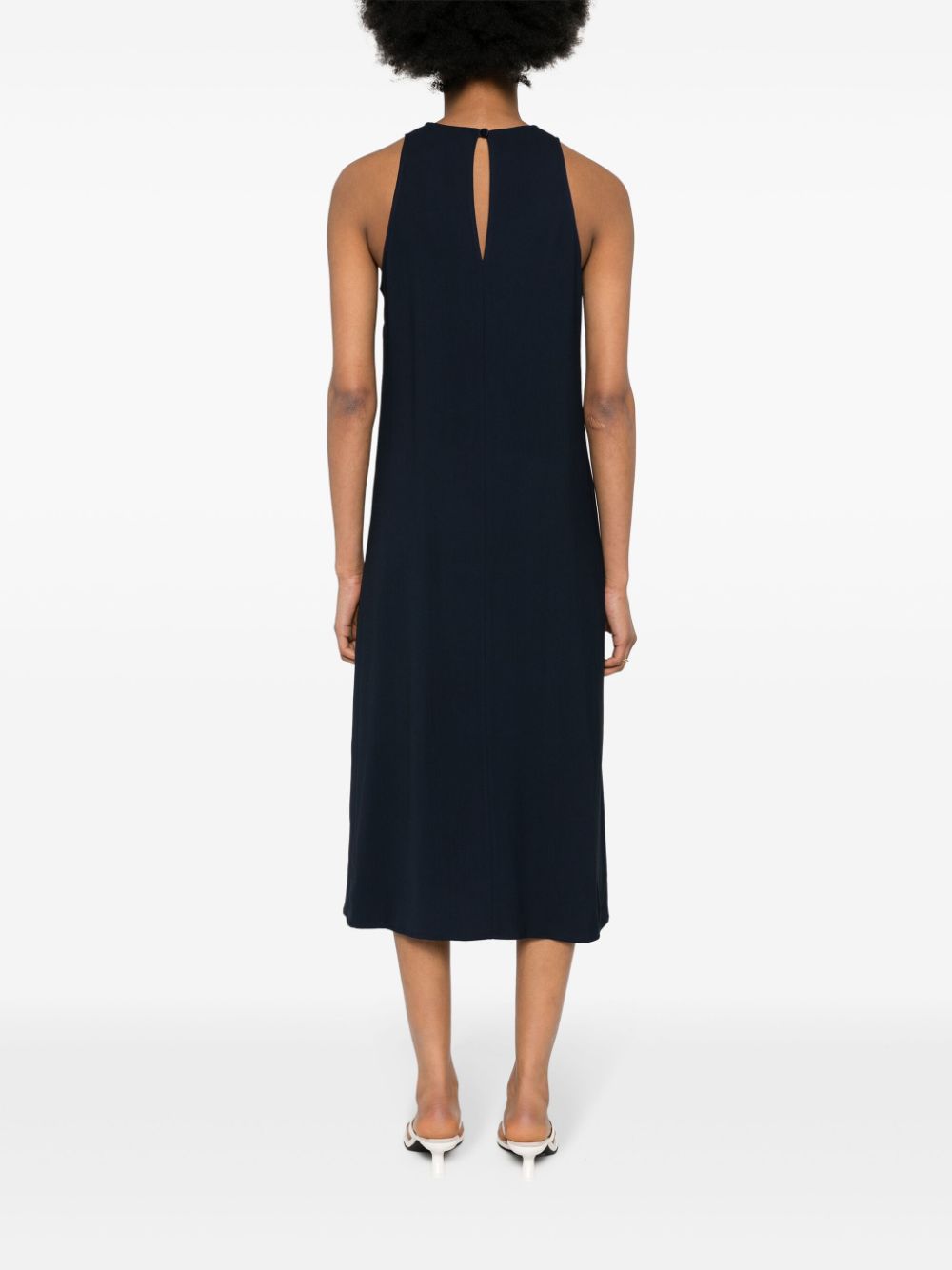 Erika Cavallini Semi-Couture Dresses Blue Viscose Elastane