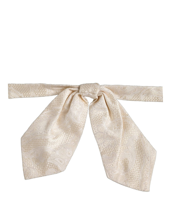 Dolce & Gabbana 100% Silk bow tie in white