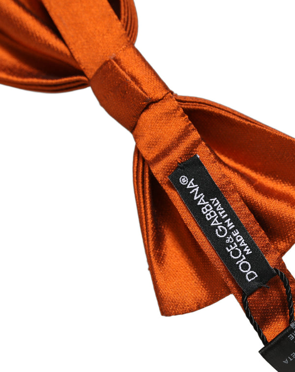 Dolce & Gabbana 100% Silk bow tie in orange