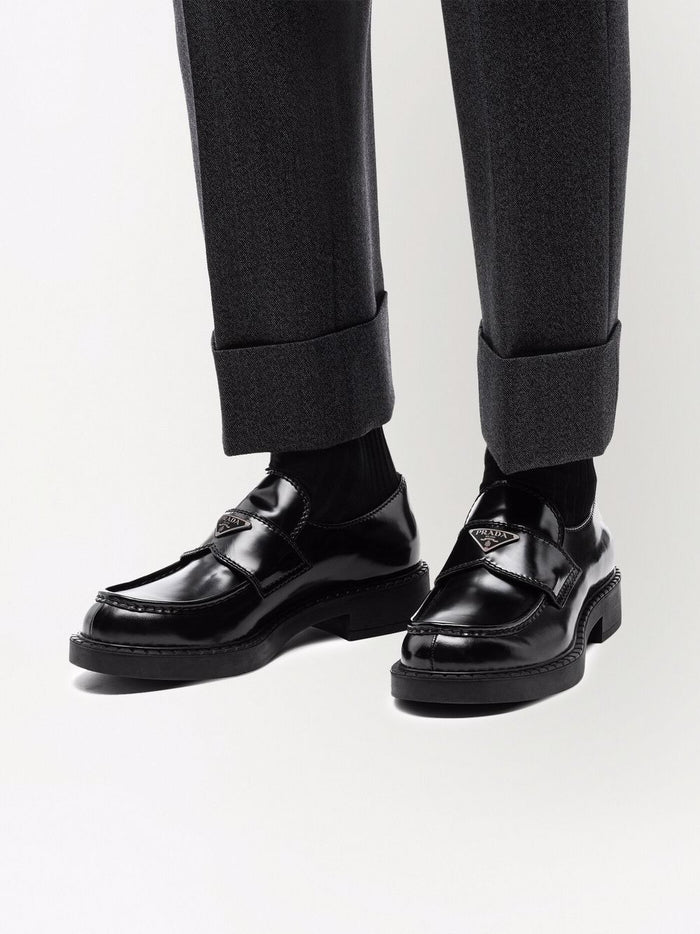 Prada Flat Shoes Black Leather