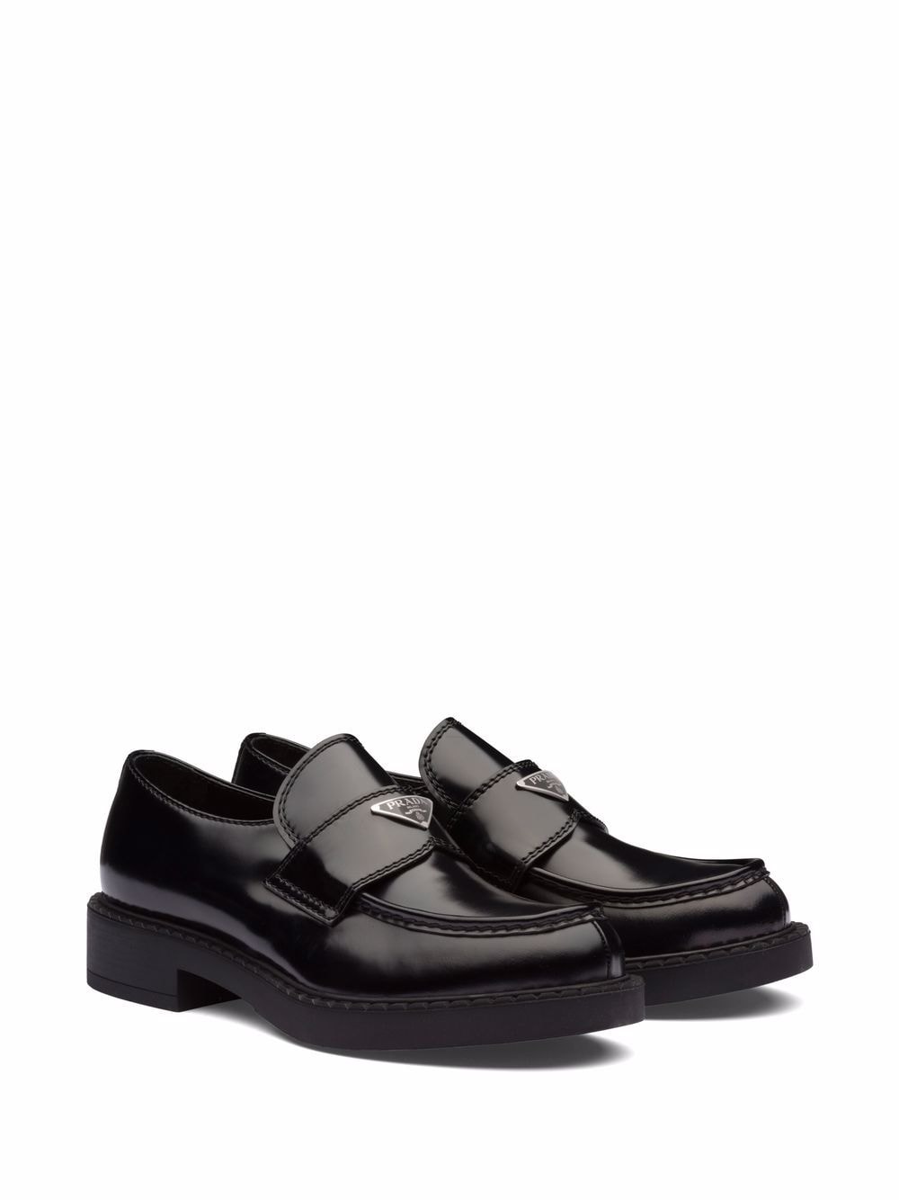 Prada Flat Shoes Black Leather