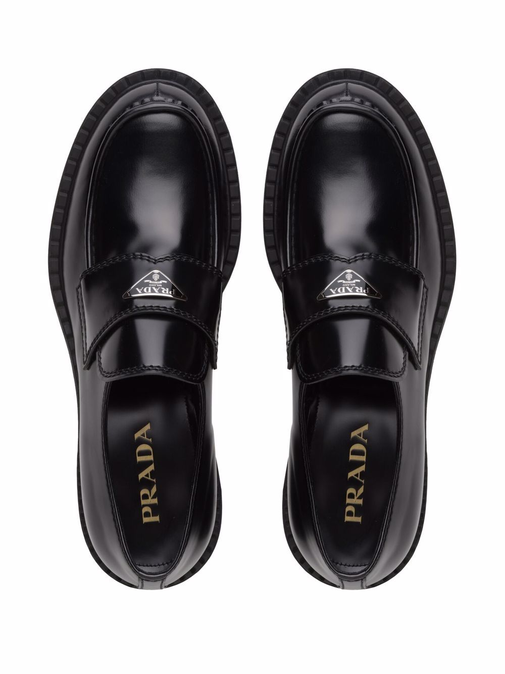 Prada Flat Shoes Black Leather