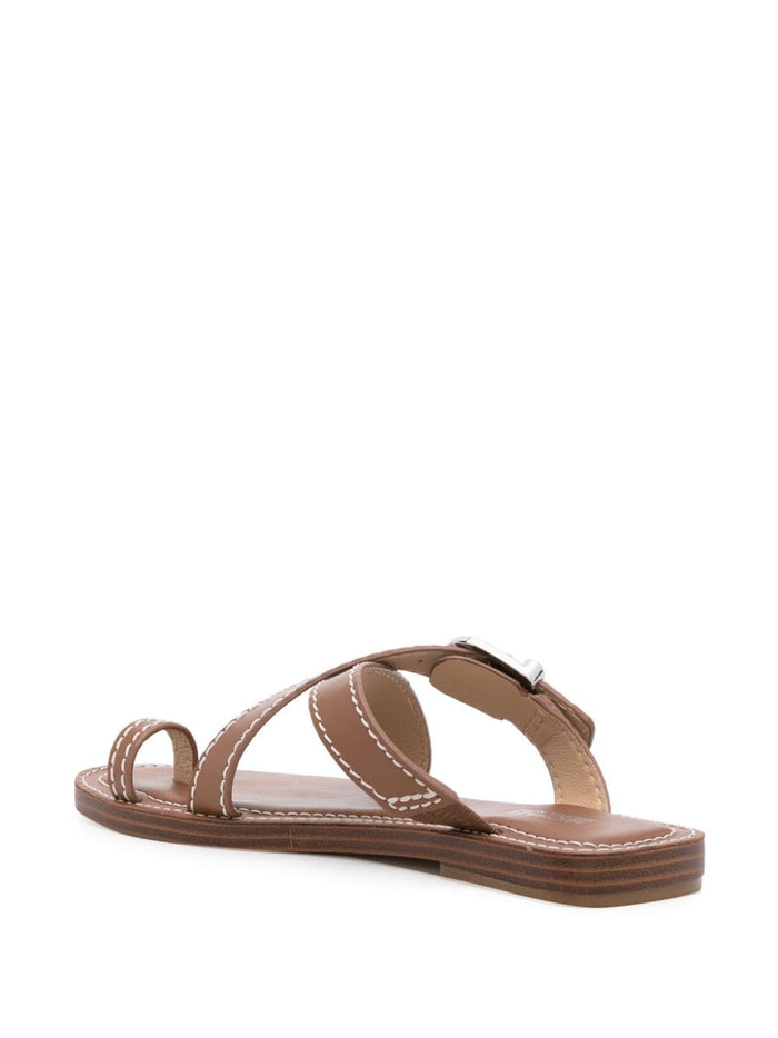 MMK Sandals Leather Brown Furs & Skins->leather100 %