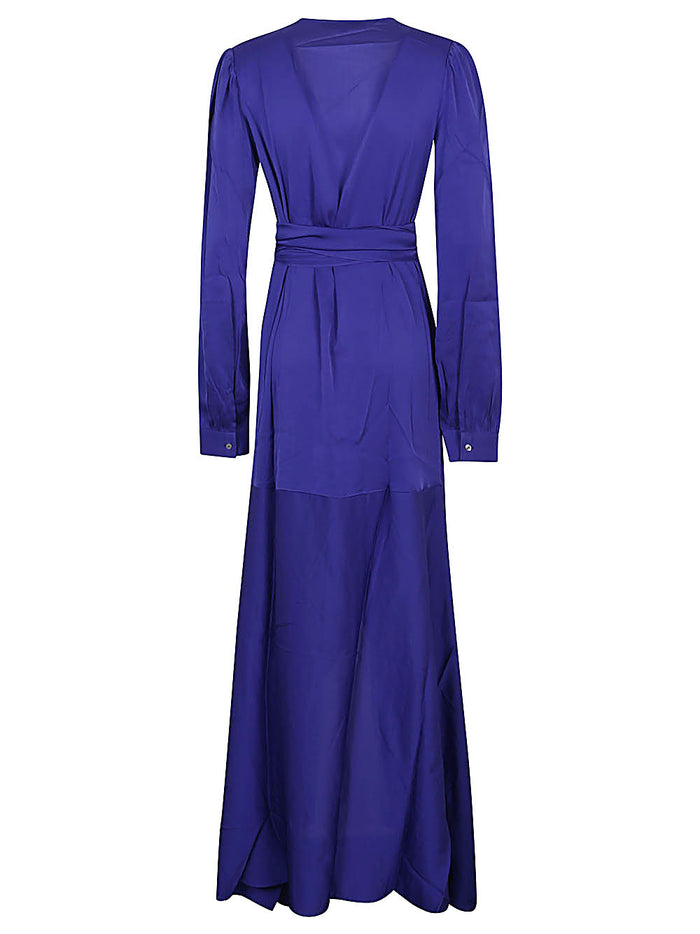 Silk95five Dresses Blue Silk Elastane