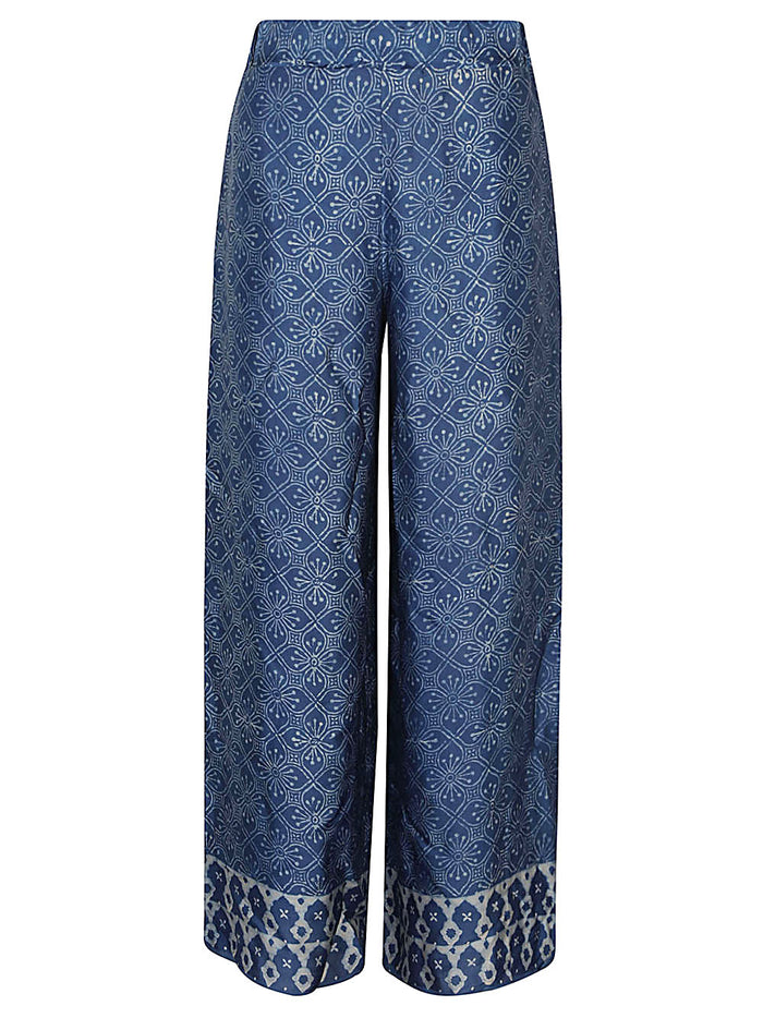Obidi Trousers Blue Silk