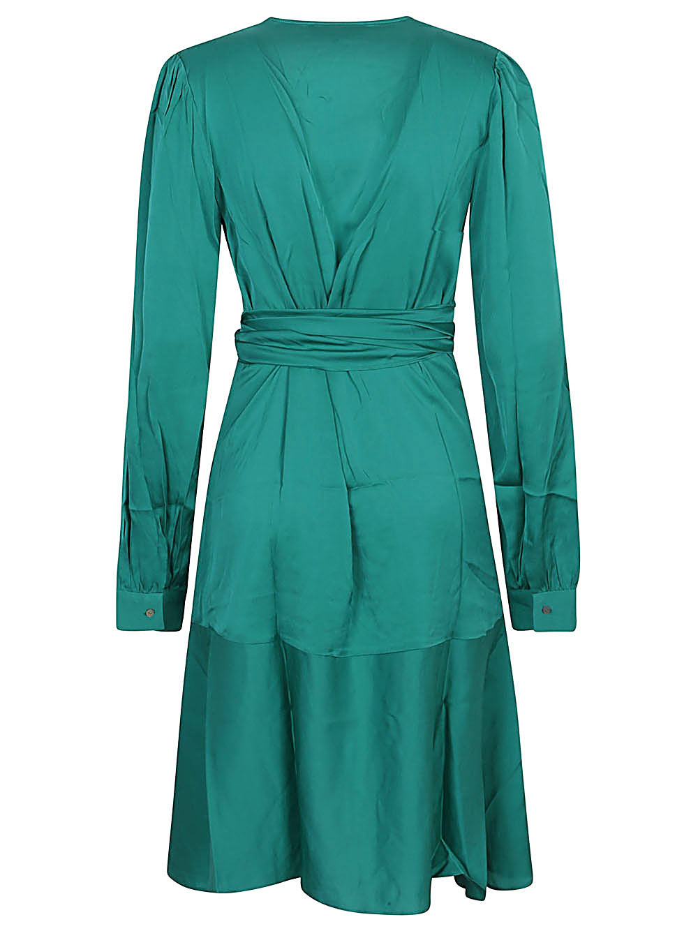 SILK95FIVE Dresses Green Silk Elastane