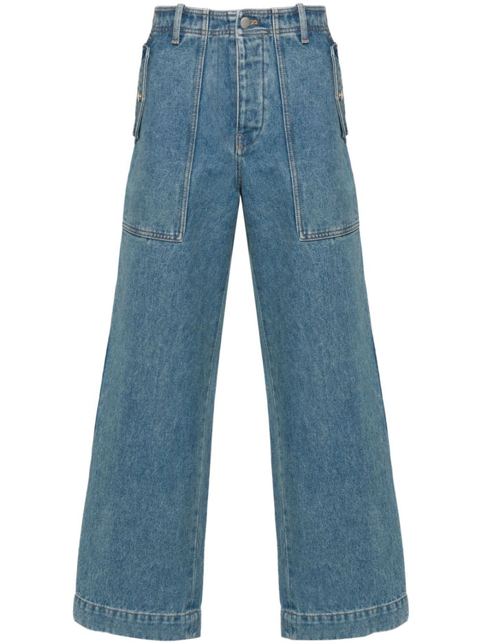 MAISON KITSUNE Jeans Clear Blue Cotton