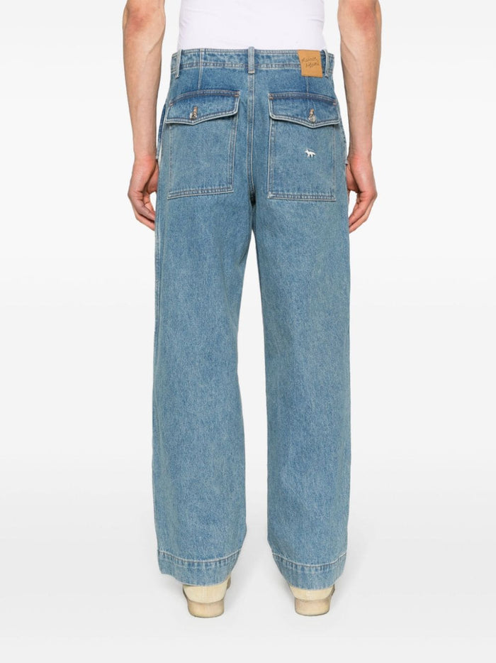 MAISON KITSUNE Jeans Clear Blue Cotton