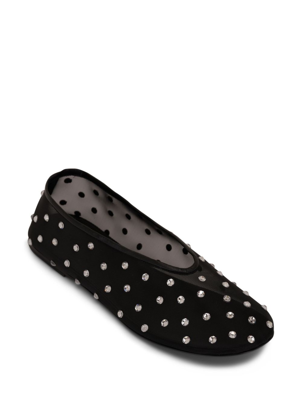 Khaite Flat Shoes Black Sole: Calfskin external: Mesh