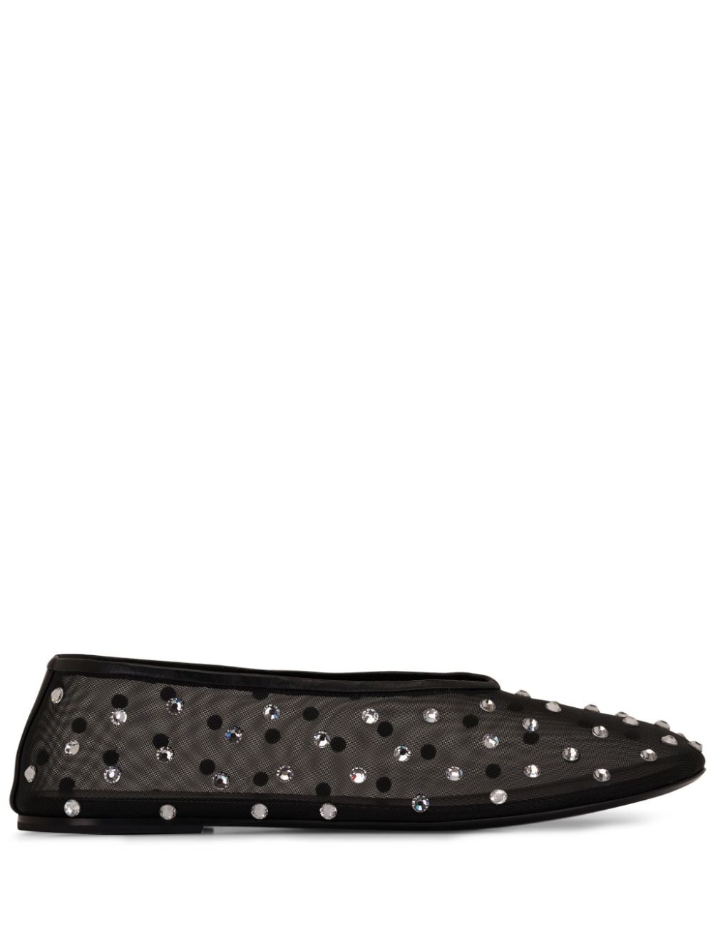 Khaite Flat Shoes Black Sole: Calfskin external: Mesh