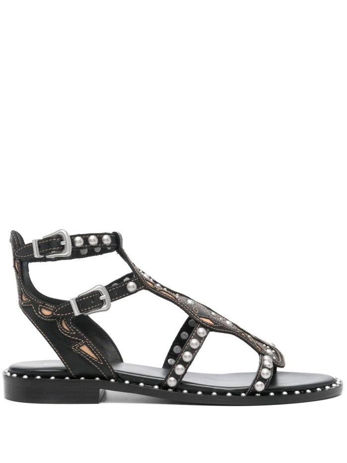 Ash Sandals Black Furs & Skins->leather100 %