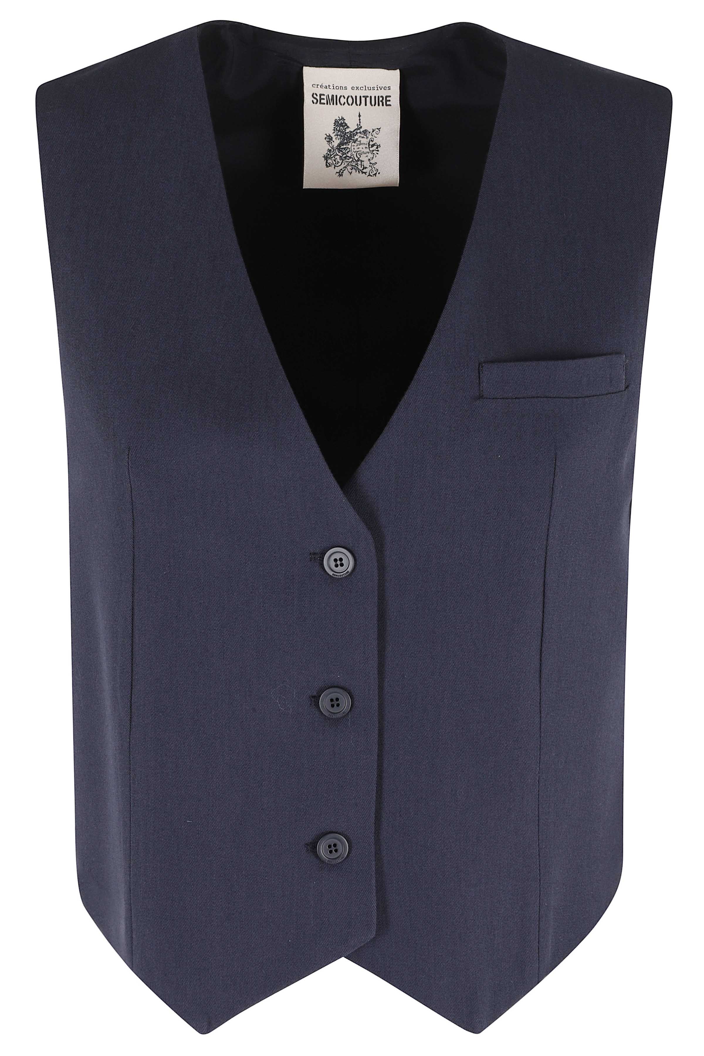Gilet Margarita Blue Viscosa; Lana Vergine
