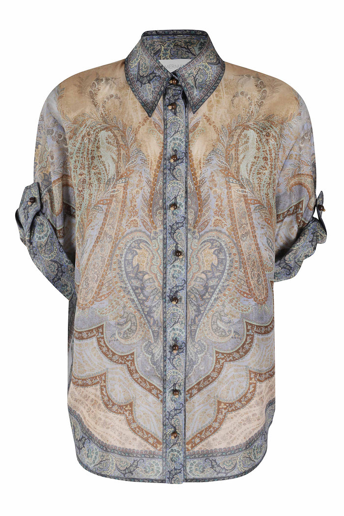 Wanderlust Short Sleeve Shirt Multicolour Silk Camicia