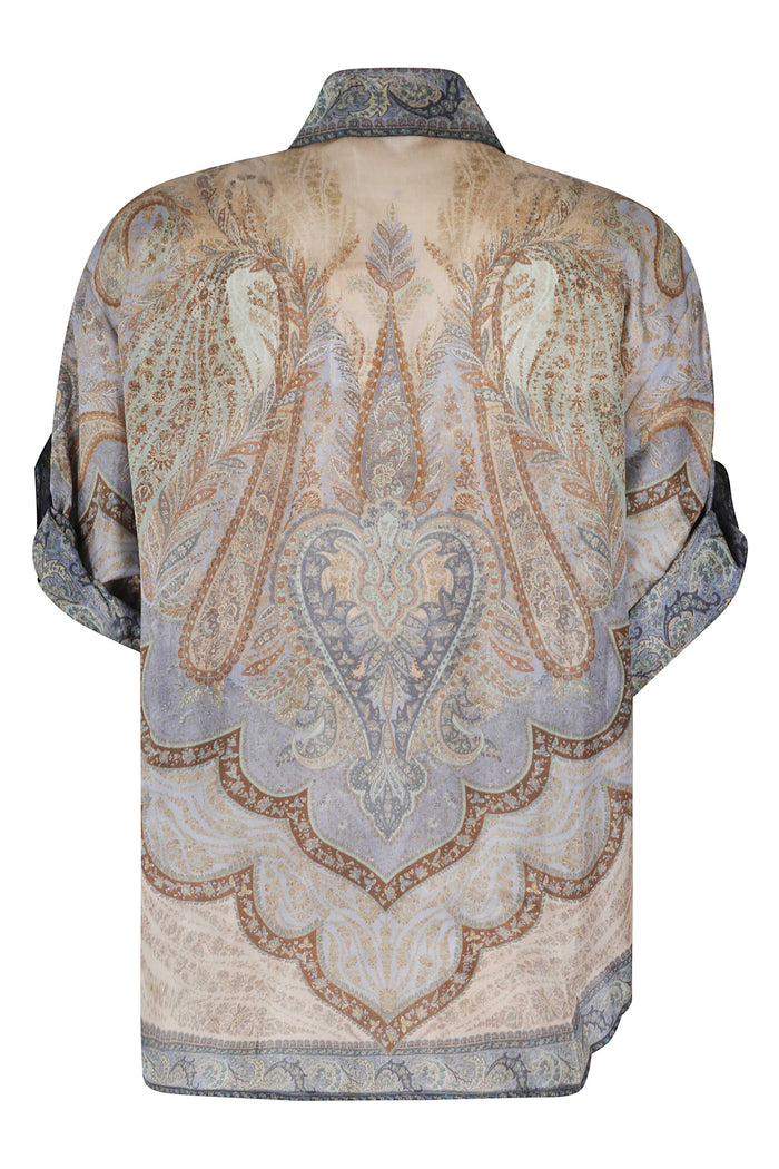 Wanderlust Short Sleeve Shirt Multicolour Silk Camicia