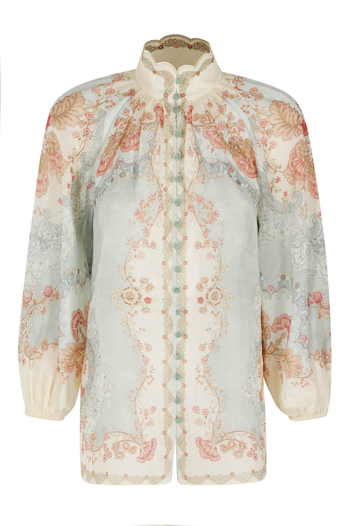Daylight Blouse Green Ramie Tops