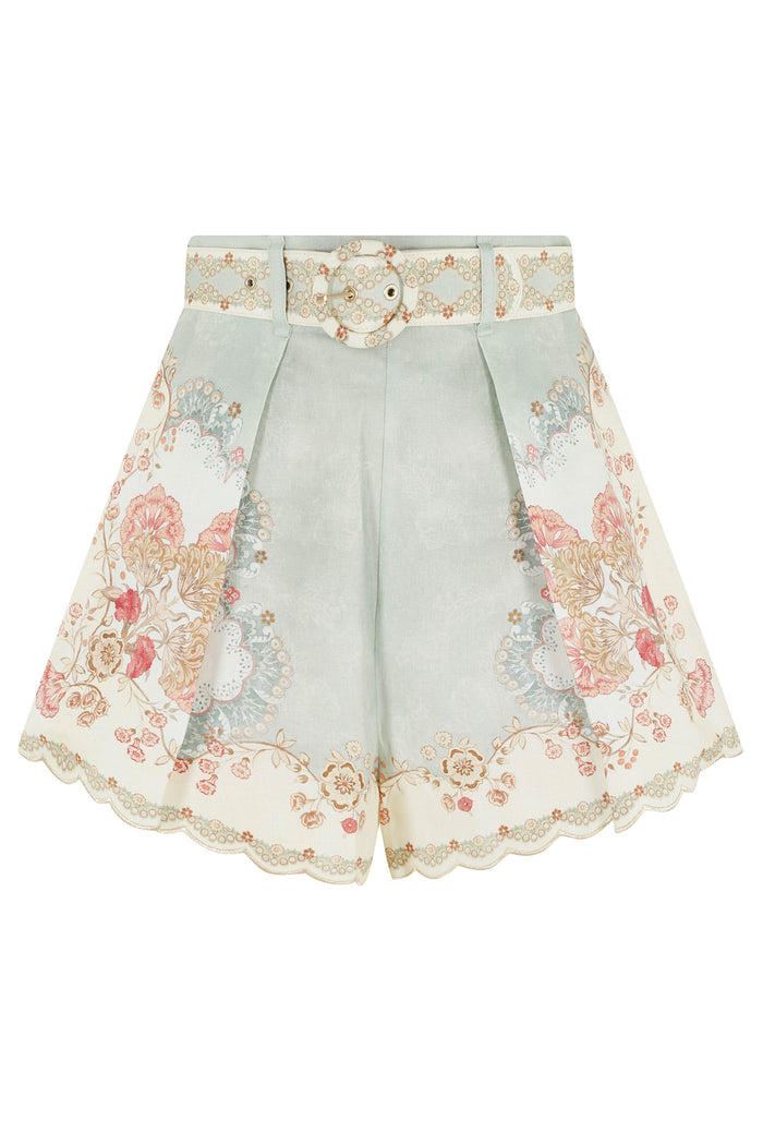Daylight Tuck Short Green Linen