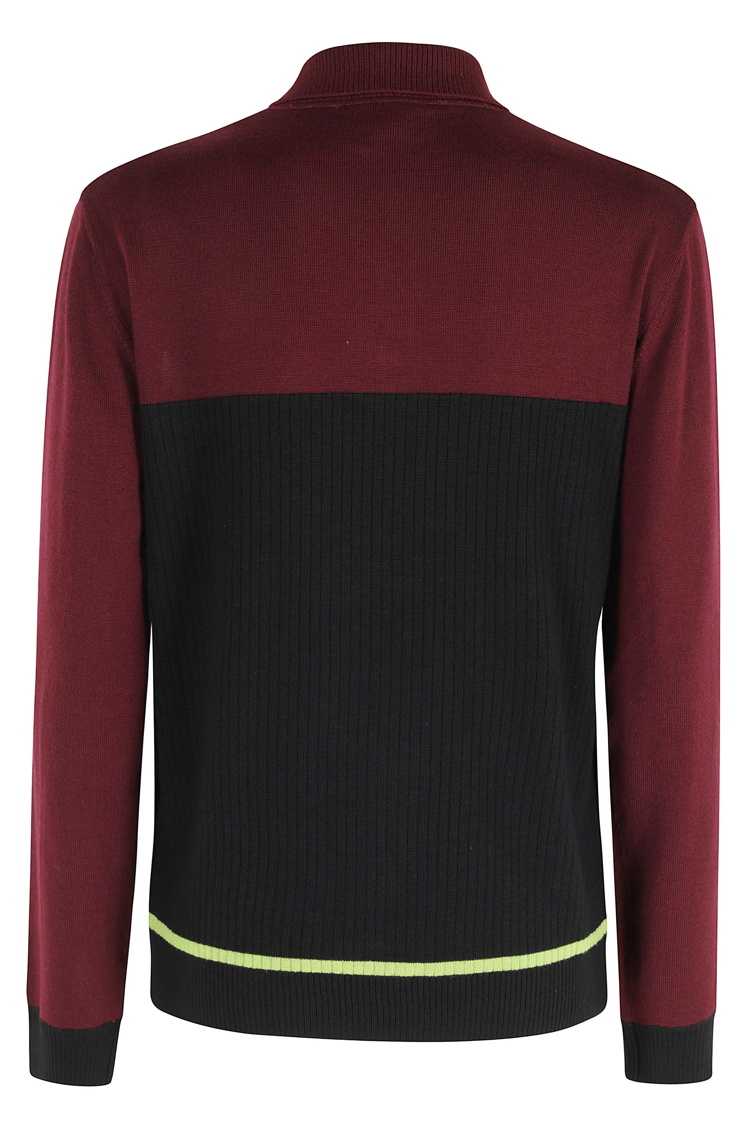 Striped Oversized Polo Shirt Black