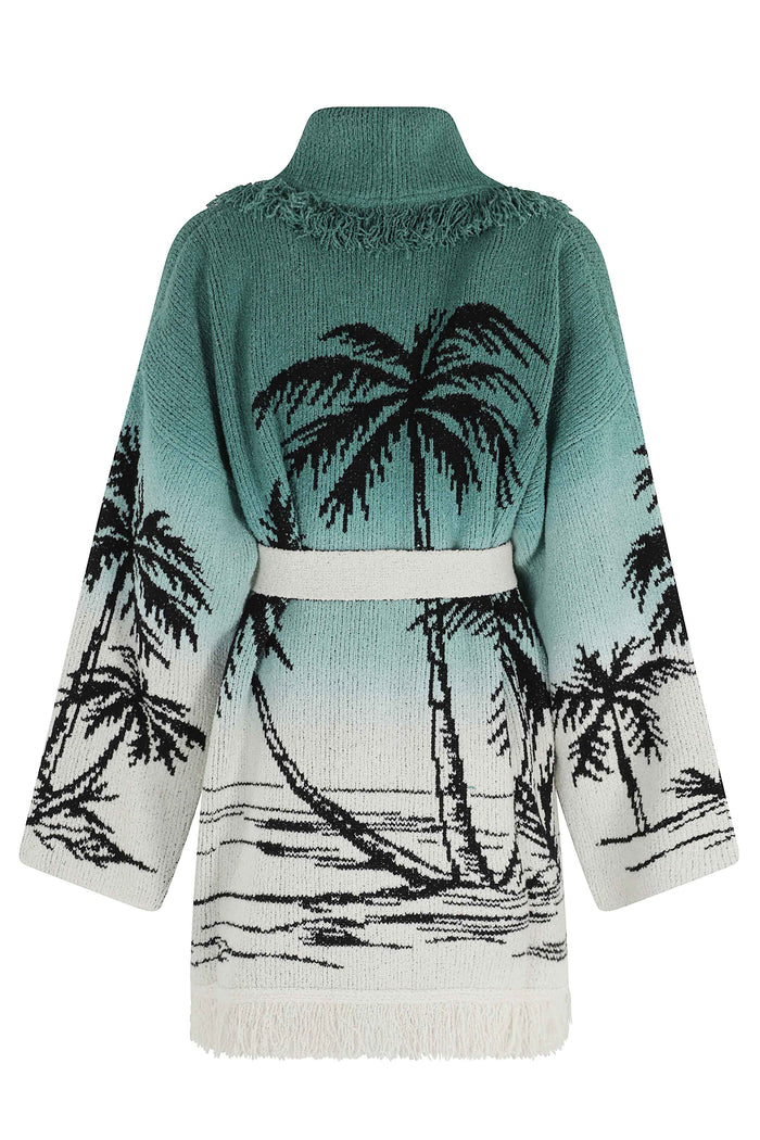 Wave Bloom Cardigan Green Cotone Poliammide Maglia