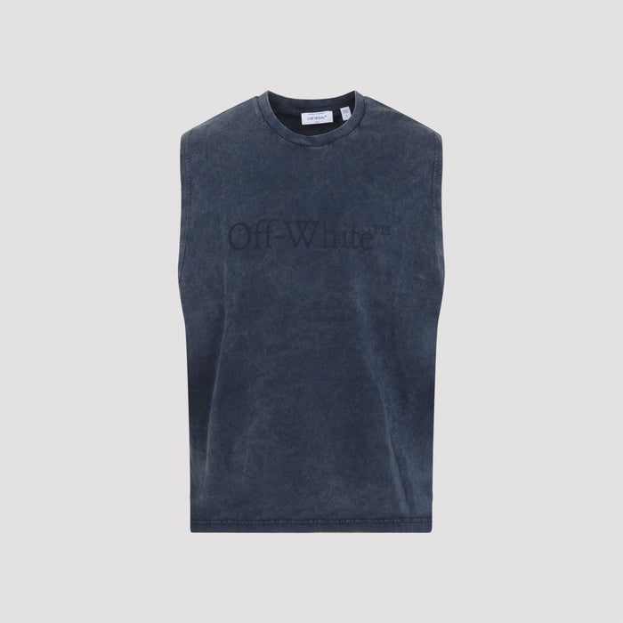 Bookish Mar Sleeveless Top Blue Cotton Tshirt