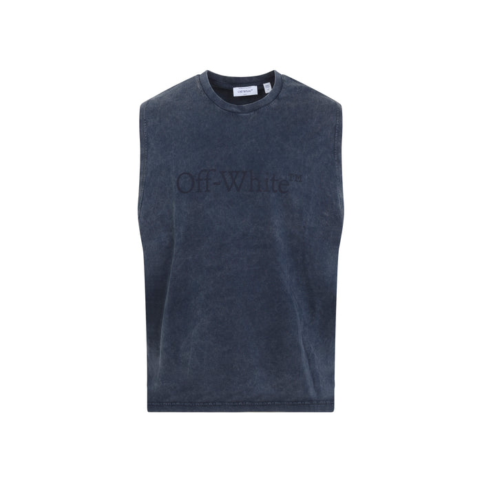Bookish Mar Sleeveless Top Blue Cotton Tshirt