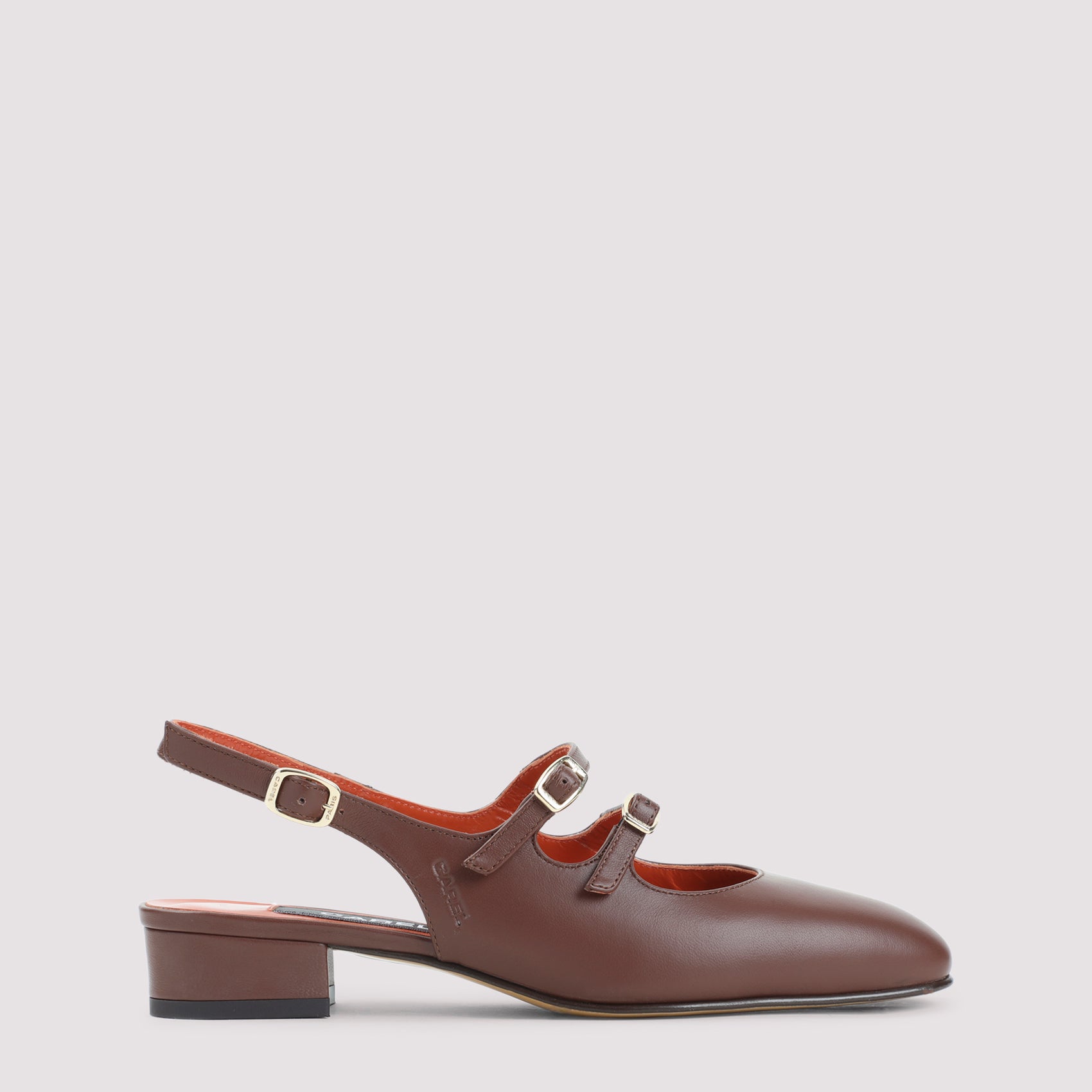 Peche Calf Sling Back Pumps Brown Leather