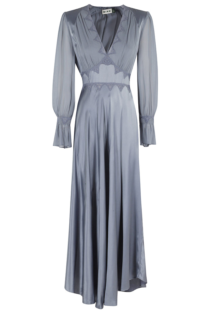 Arlena Dress Blue Silk Abito