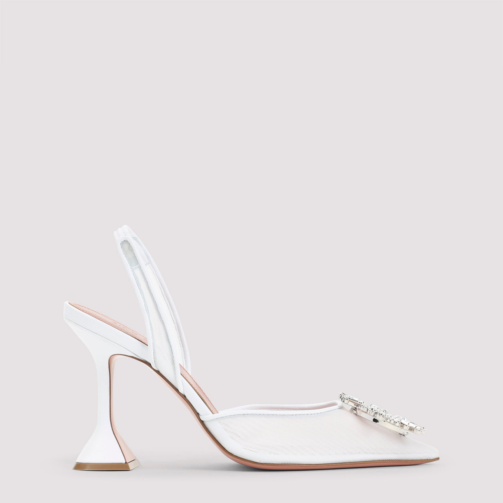 Begum 95 Sling Mules White Leather Mesh Shoe