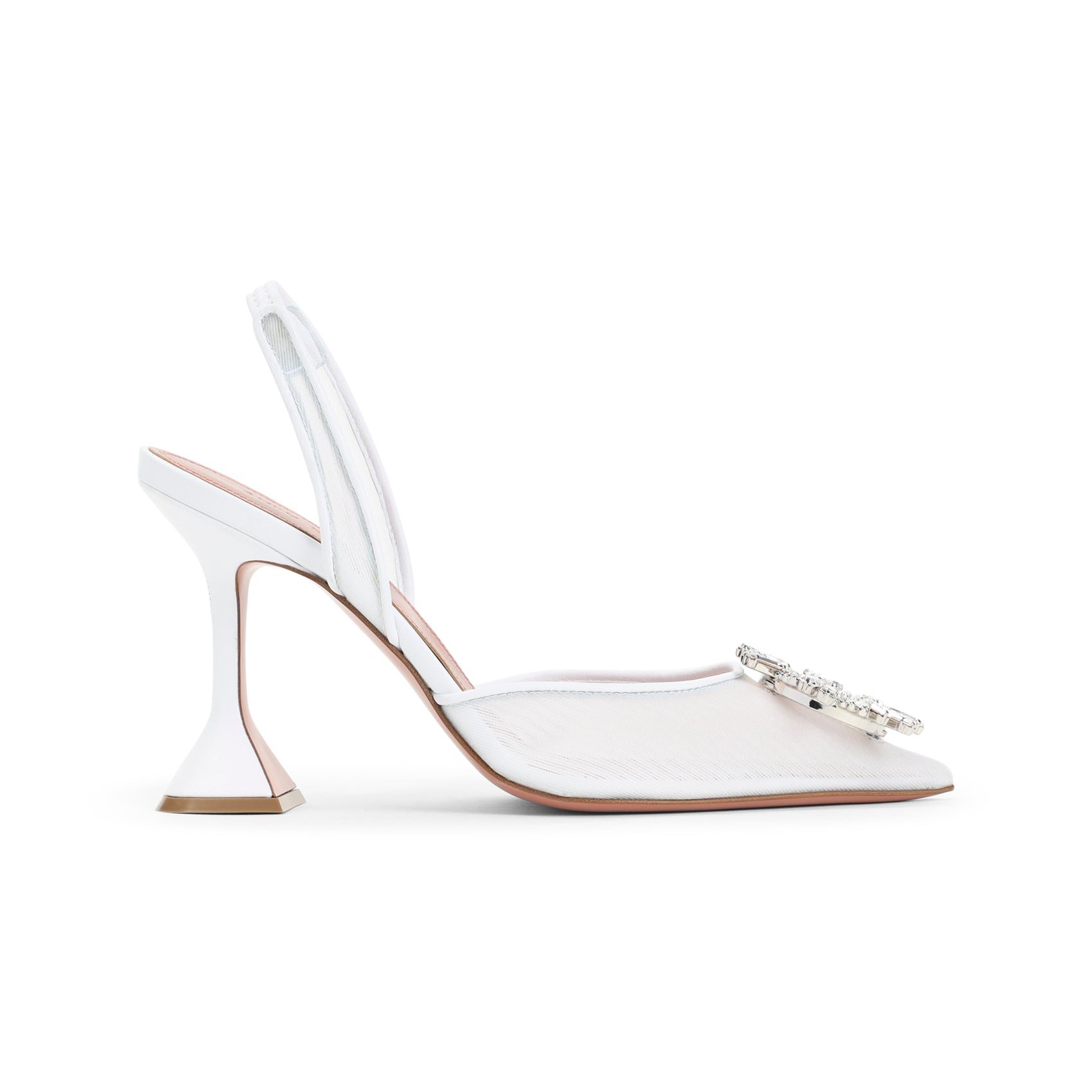 Begum 95 Sling Mules White Leather Mesh Shoe