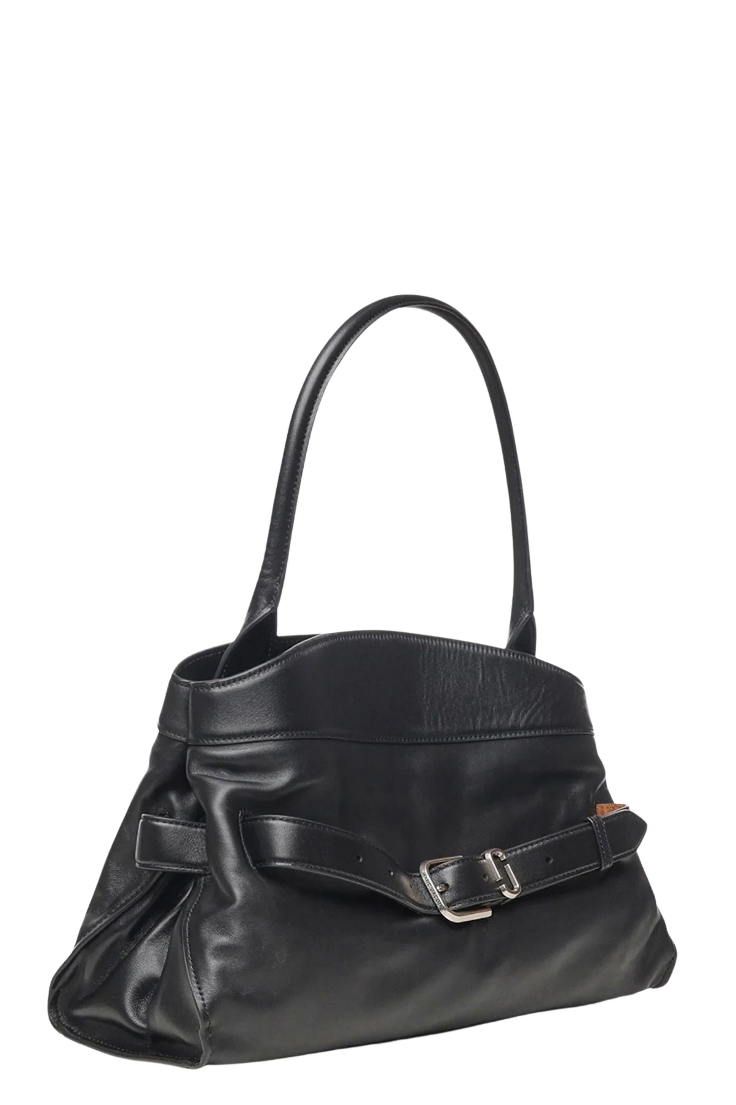 The Satchel Black Cow Leather Borsa