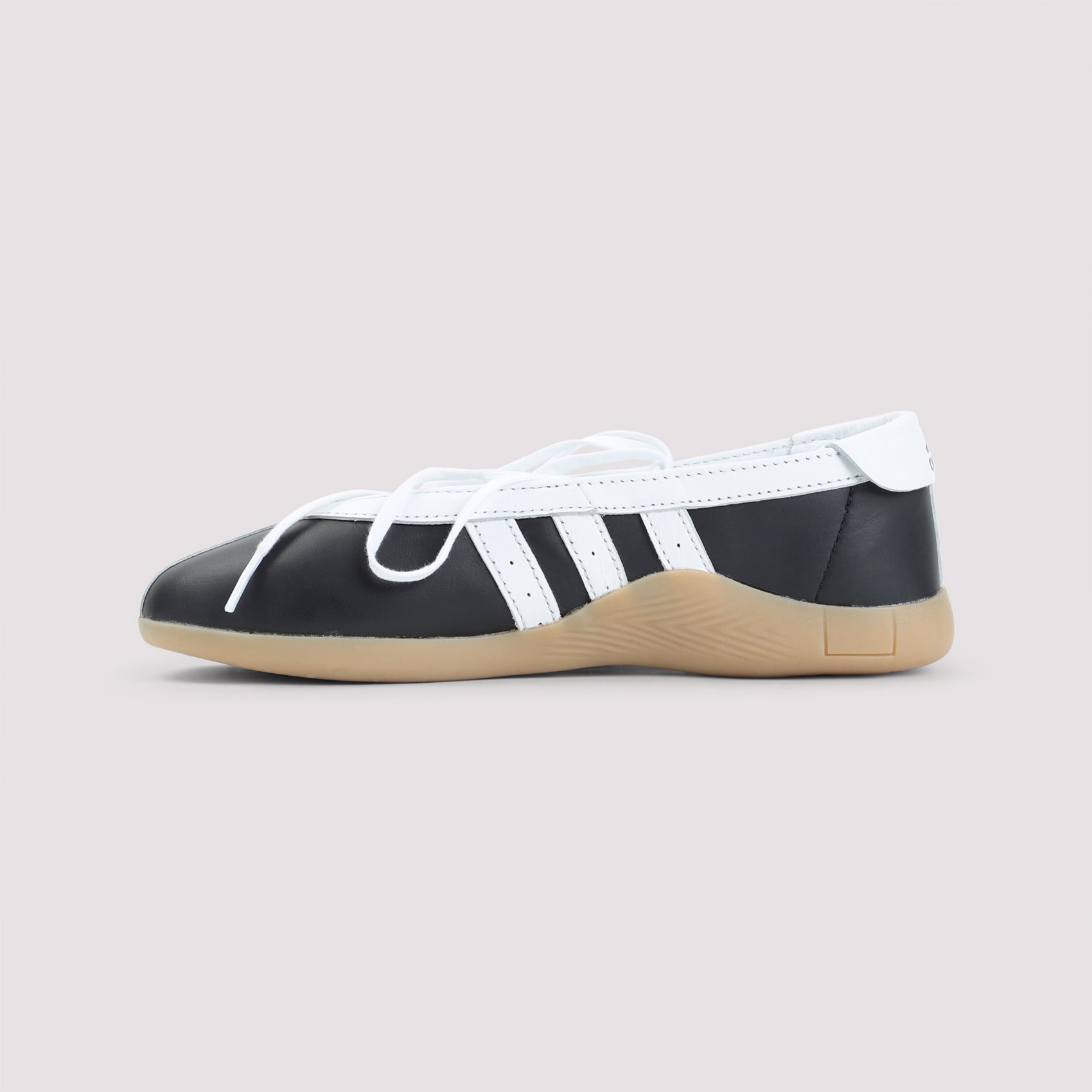 Mei Ballet Sneakers Black Leather Rubber Shoe