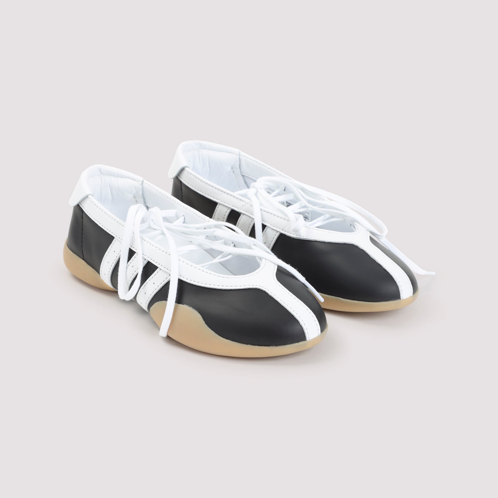 Mei Ballet Sneakers Black Leather Rubber Shoe