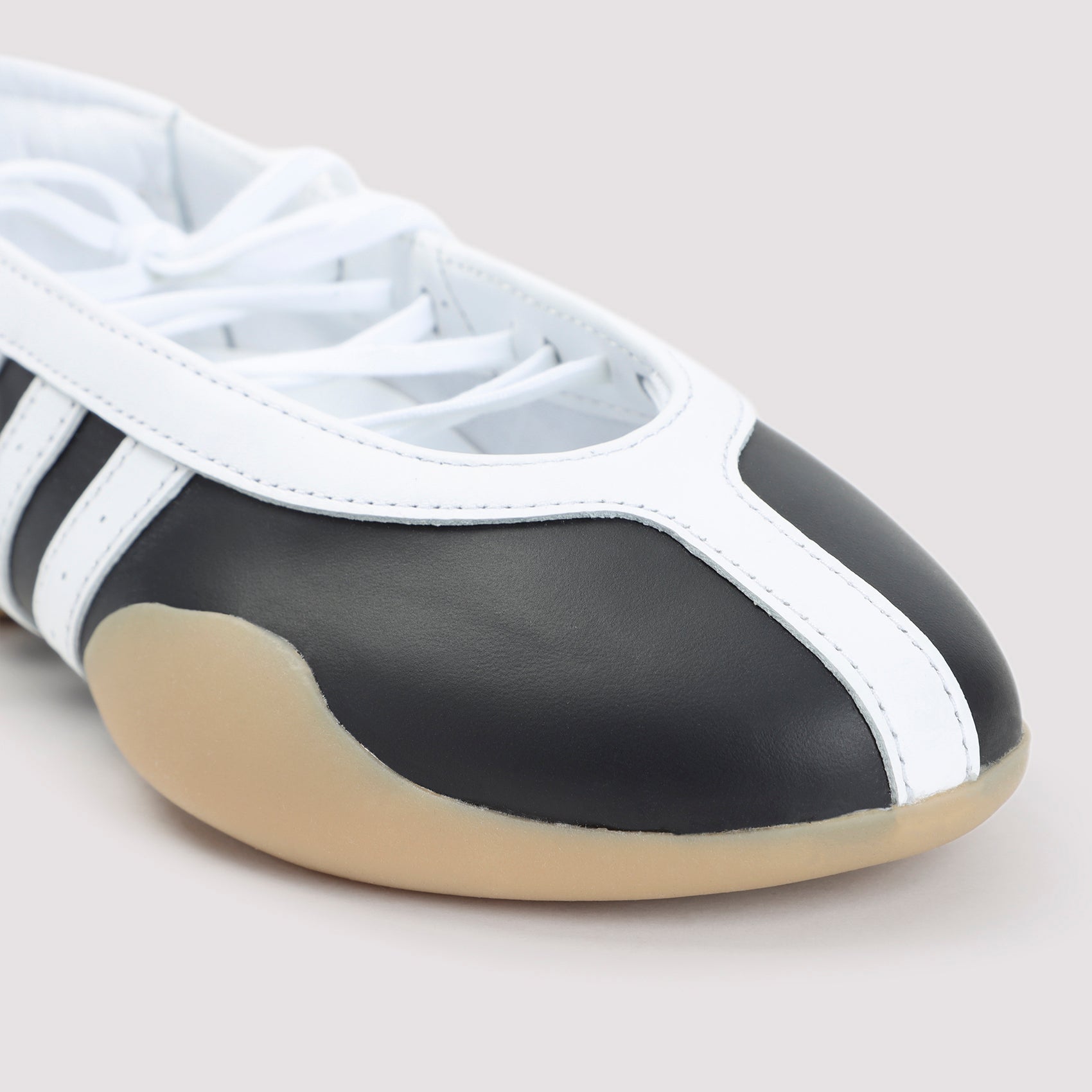 Mei Ballet Sneakers Black Leather Rubber Shoe
