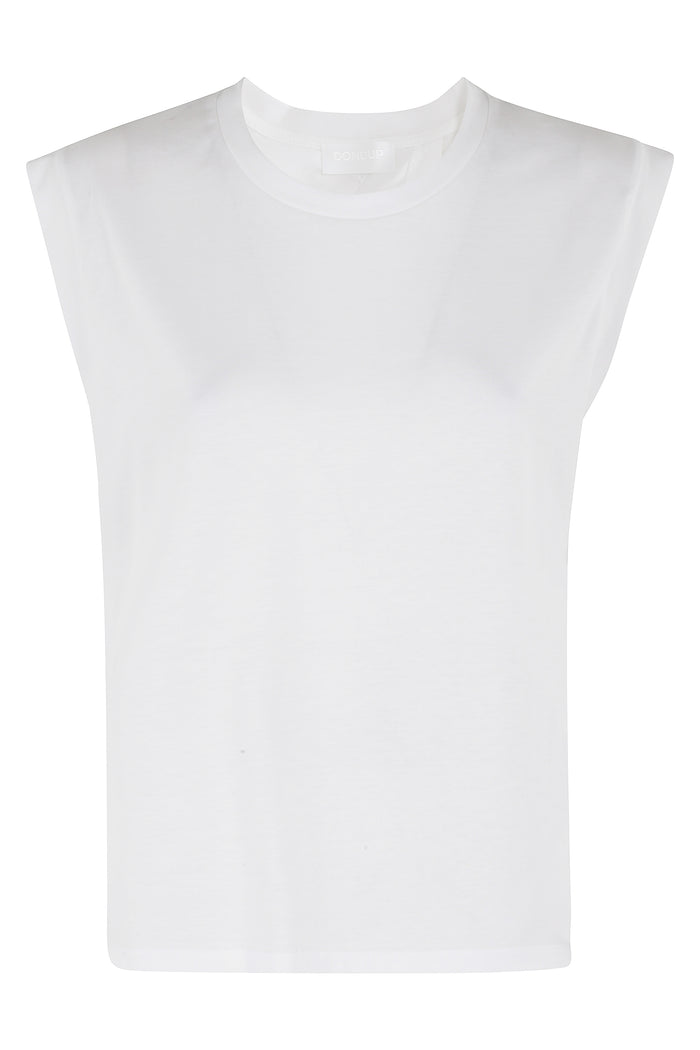 Girocollo Regular In Jersey White Cotone Top