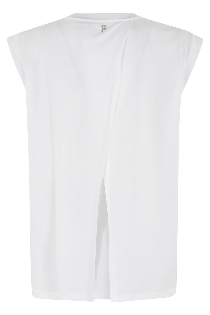 Girocollo Regular In Jersey White Cotone Top