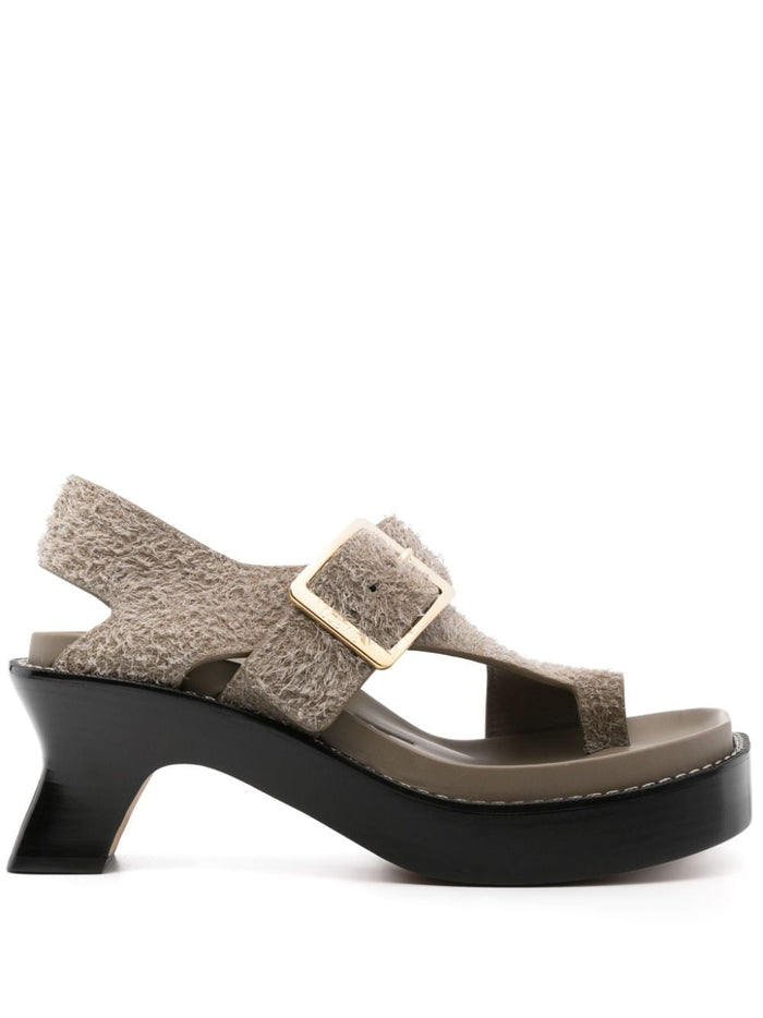 Loewe Sandals Kaki Leather