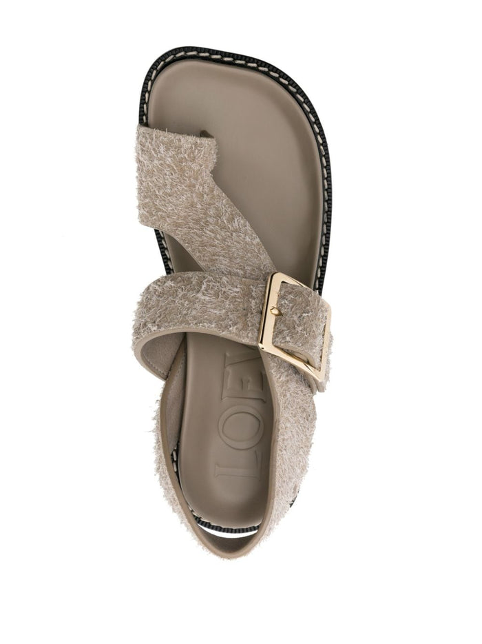 Loewe Sandals Kaki Leather