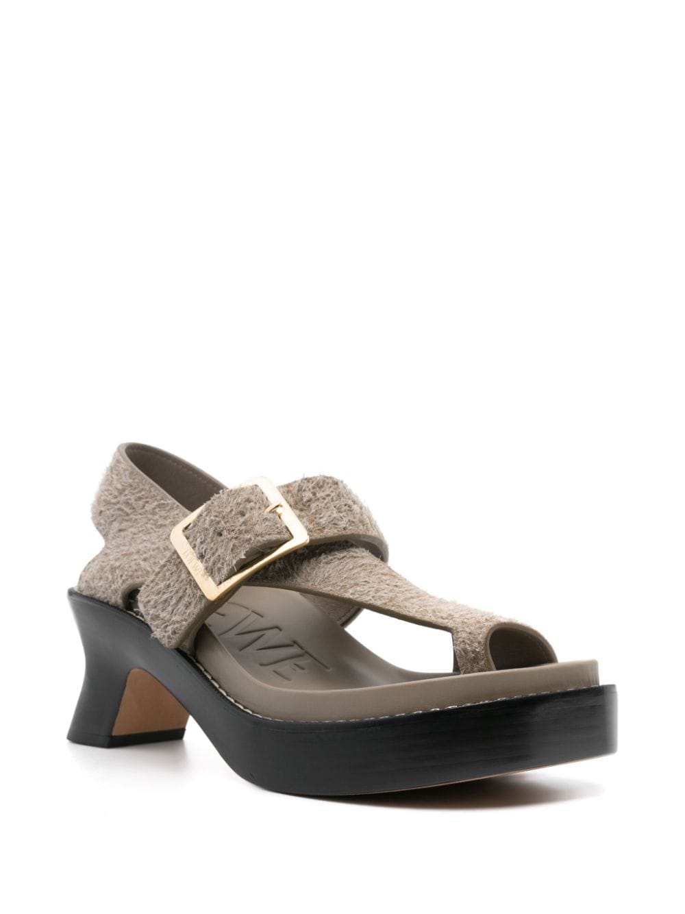 Loewe Sandals Kaki Leather