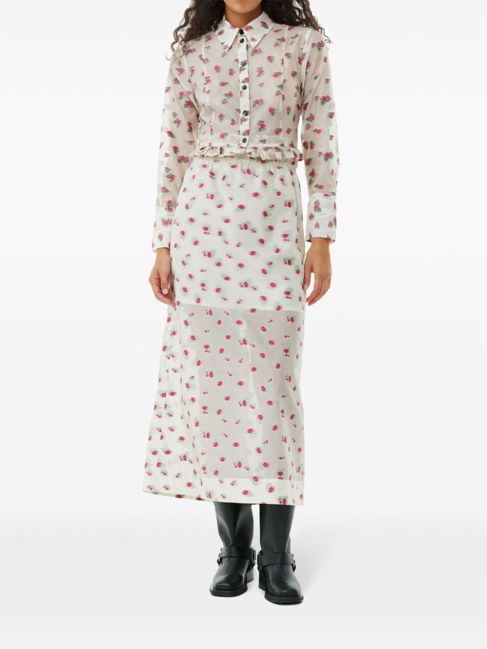 Ganni Shirts Beige Recycled Polyester