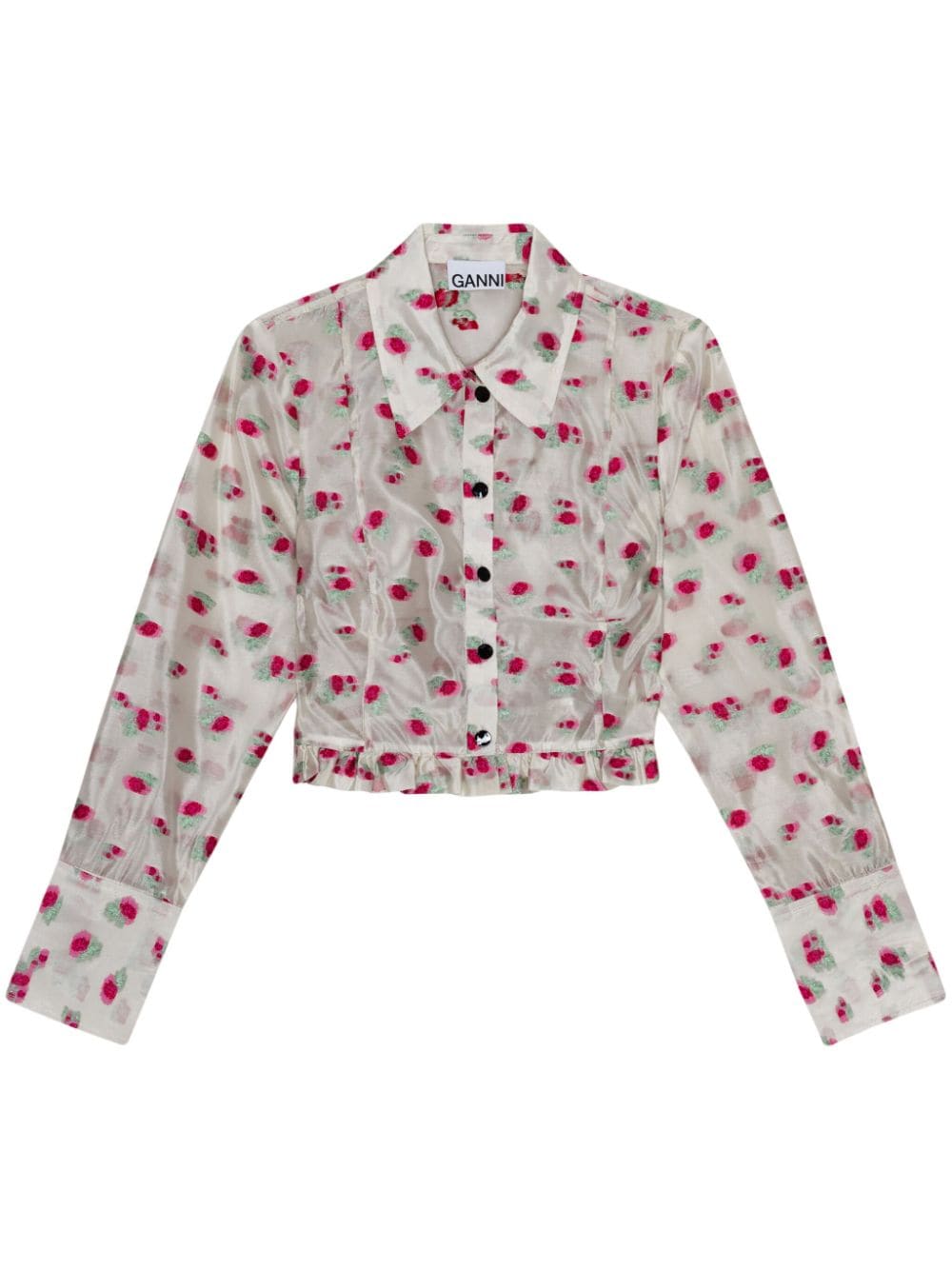 Ganni Shirts Beige Recycled Polyester